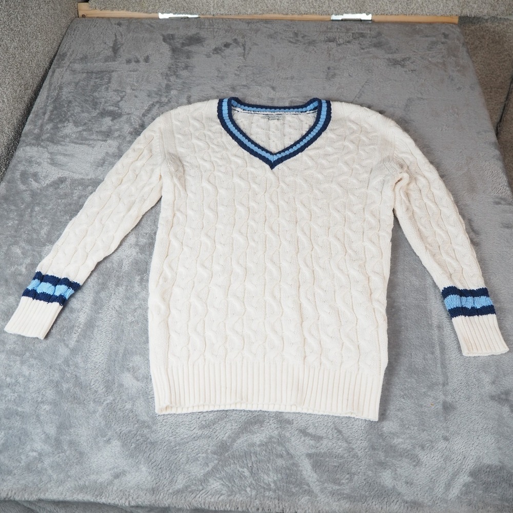 American Eagle Cable Knit Cricket Sweater‎ Women's XS Oversized Varsity Preppy